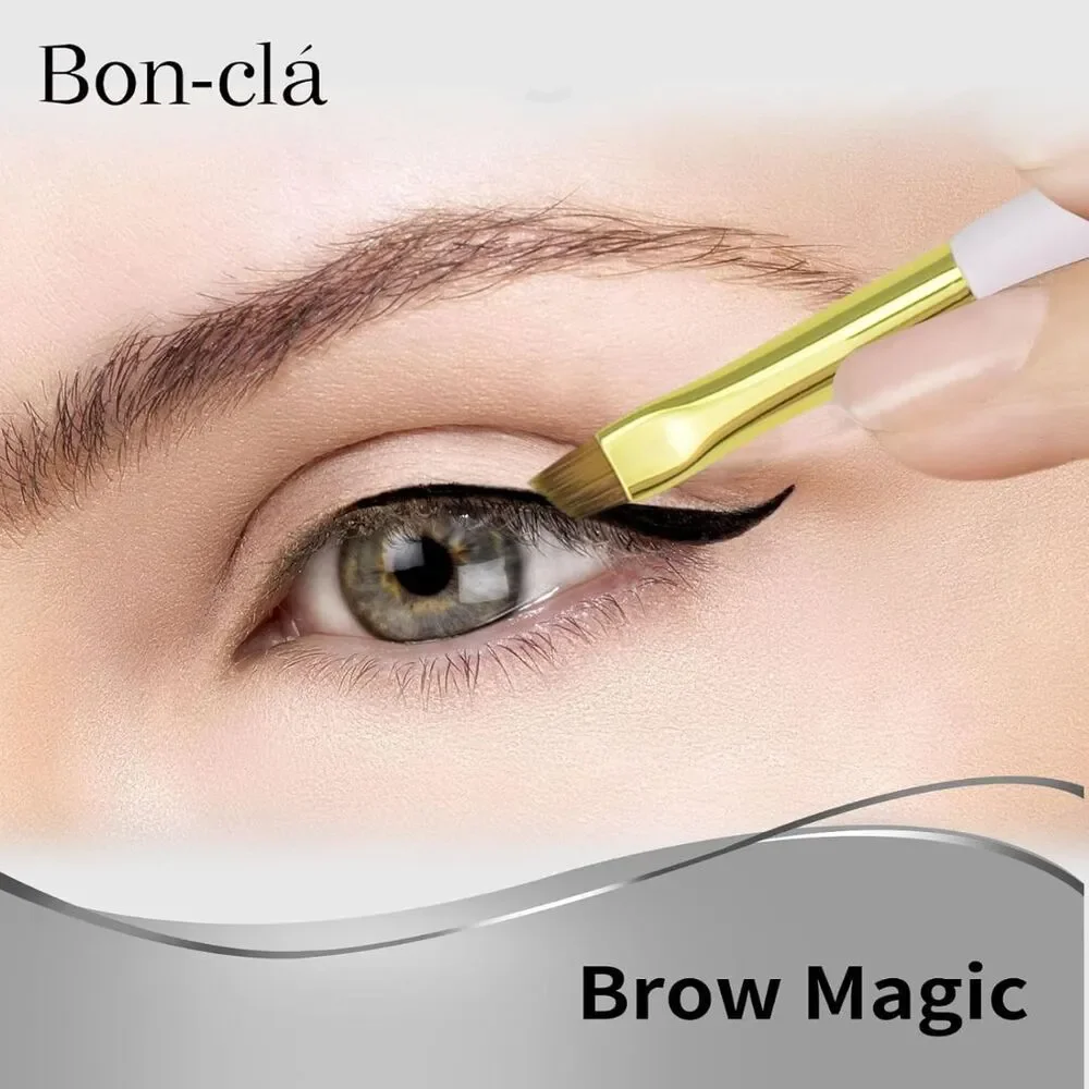 Double-Ended Angled Brow & Eyeliner Brush with Spoolie Professional Makeup Tool